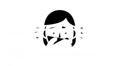 Ürkütücü cadılar bayramı çizgi simgesi canlandırması