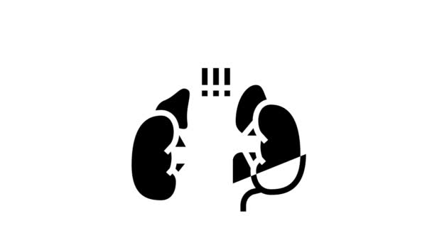肾上腺内分泌学线图标动画 — 图库视频影像