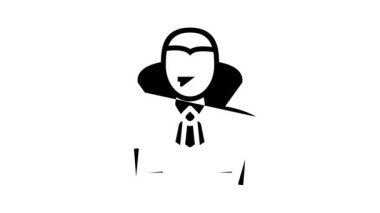 Vampir cadılar bayramı çizgi simgesi canlandırması