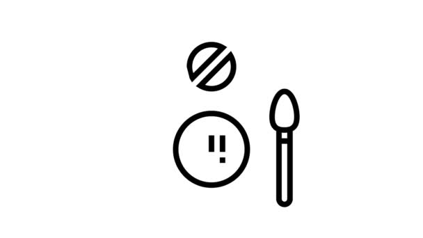 Loss of appetite hepatitis line icon animation — Stock Video