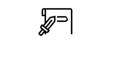 tarih kitabı çizgi simgesi canlandırması