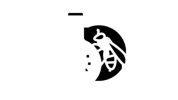 Animazione icona glyph apicoltura veleno api — Video Stock