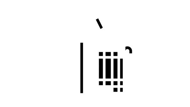 Animasi ikon glyph peternak lebah perokok — Stok Video