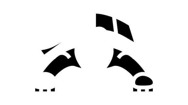 Teknős trópusi glyph ikon animáció — Stock videók