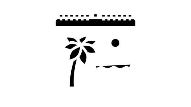 Vacation calendar glyph icon animation — Stock Video