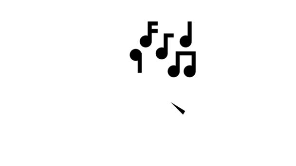 Ukulele hawaii musician instrument glyph icon animation — Stock Video