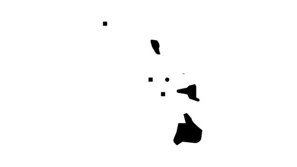 Isola di hawaii mappa posizione glyph icona animazione — Video Stock