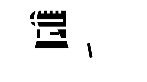 Baanschuurmachine tool glyph pictogram animatie — Stockvideo