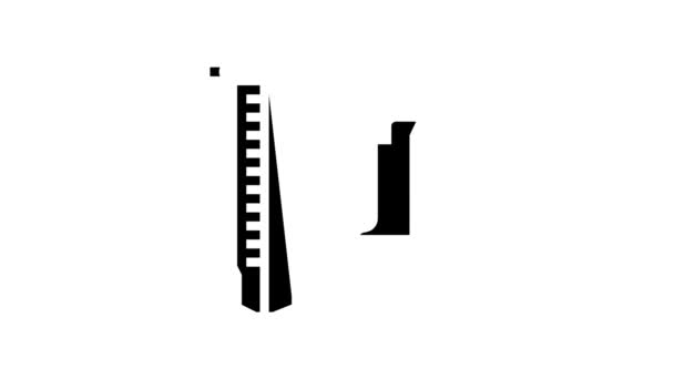 Nailer tool glyph pictogram animatie — Stockvideo