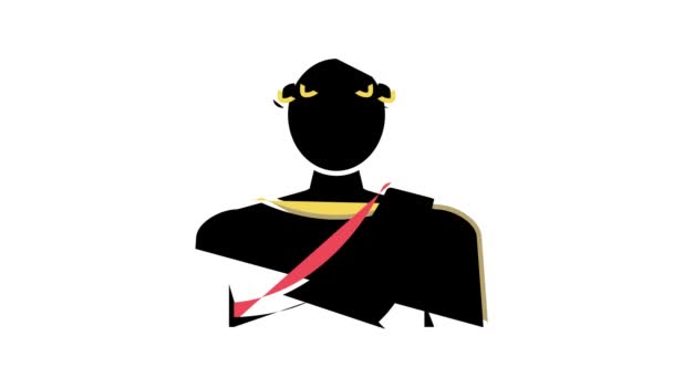 Emperador antiguo color roma icono de animación — Vídeo de stock