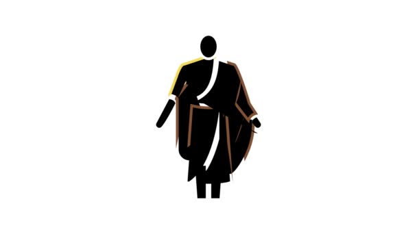 Toga oude Rome kleur pictogram animatie — Stockvideo