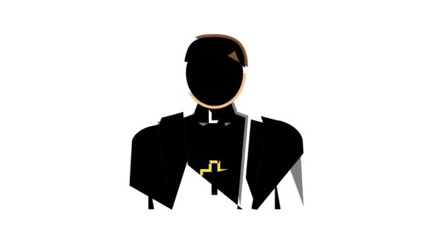 Religia katolicka kolor ikona animacja — Wideo stockowe