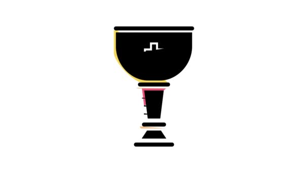 Вино христианство Кубок цветовая анимация икона — стоковое видео