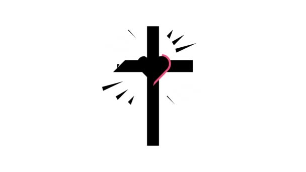 信仰基督教色彩图标动画 — 图库视频影像