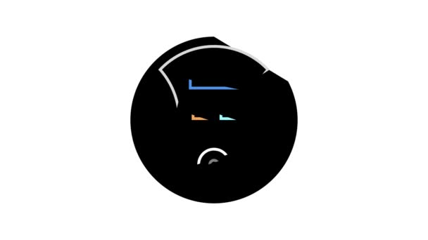 Carbon monoxide detector color icon animation — Stock Video