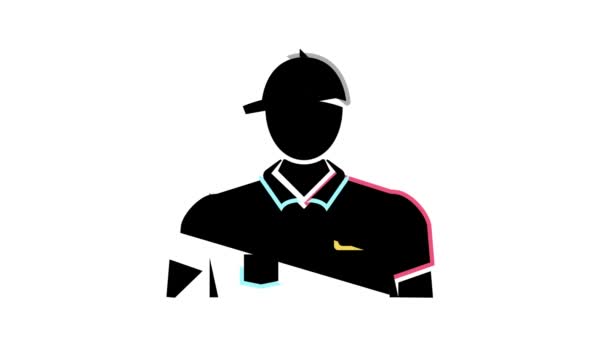 Joueur de golf couleur icône animation — Video