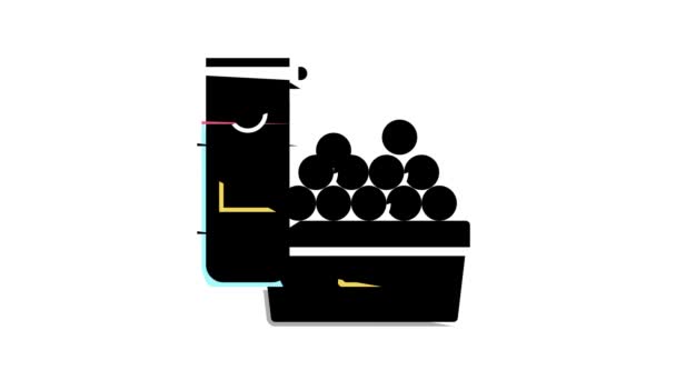 Opslag golfballen kleur pictogram animatie — Stockvideo