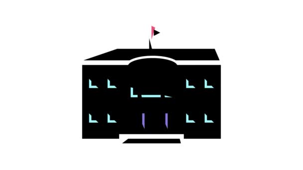 Club Gebäude Golf Farbe Symbol Animation — Stockvideo