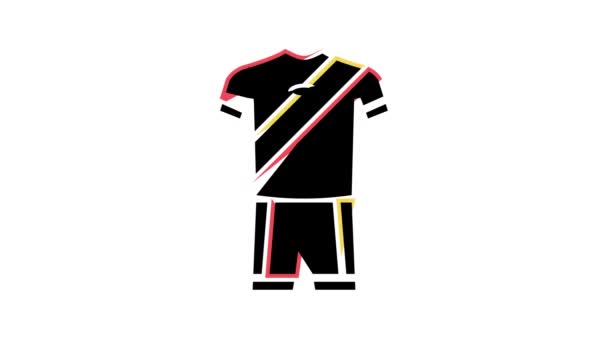 Terno futebol jogador cor ícone animação — Vídeo de Stock