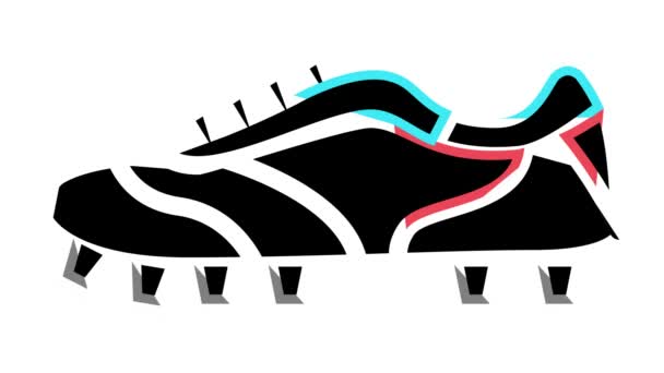 Sneaker schoen voetbal speler kleur pictogram animatie — Stockvideo