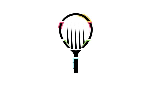 Junior tennis racquet color icon animation — Stock Video