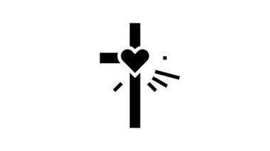 İnanç Hristiyanlığı çizgi simgesi canlandırması