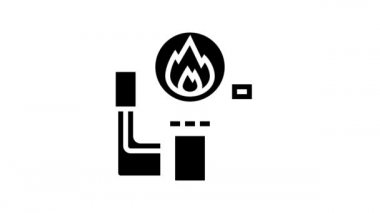 ısıtma sistemi çizgi simgesi canlandırması