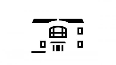 Kulüp binası golf sahası simgesi canlandırması