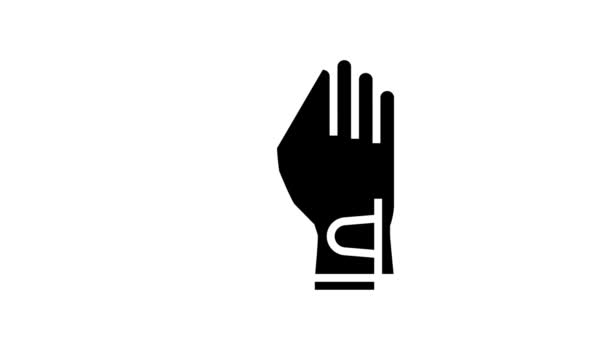 Handschuhe Golfspieler Zubehör Linie Symbol Animation — Stockvideo