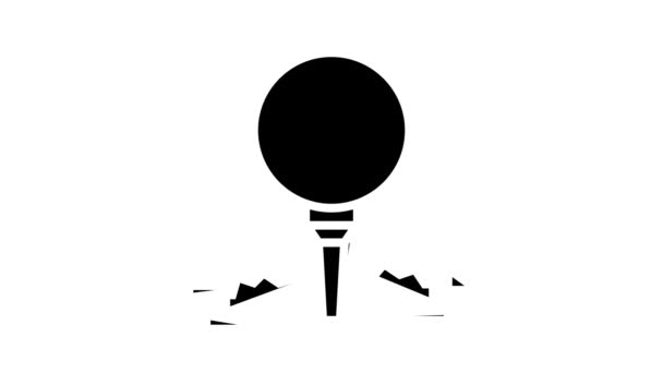 Piłka na trybuny golfowe linii animacja ikona — Wideo stockowe