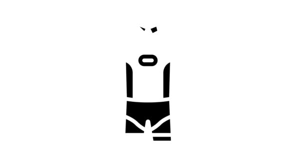Homens de tênis linha de vestuário ícone animação — Vídeo de Stock