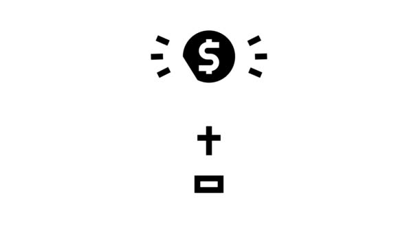 Donazione christianity glyph icon animazione — Video Stock