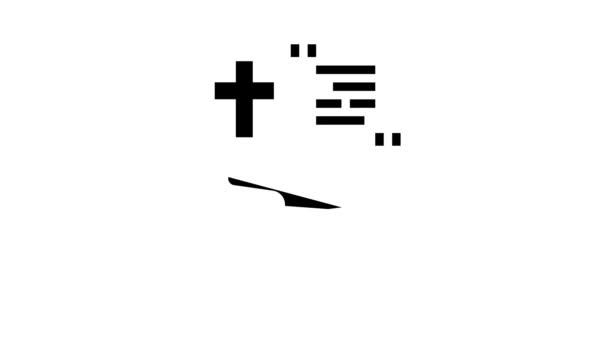 Ordo christendom kerk glyph icoon animatie — Stockvideo
