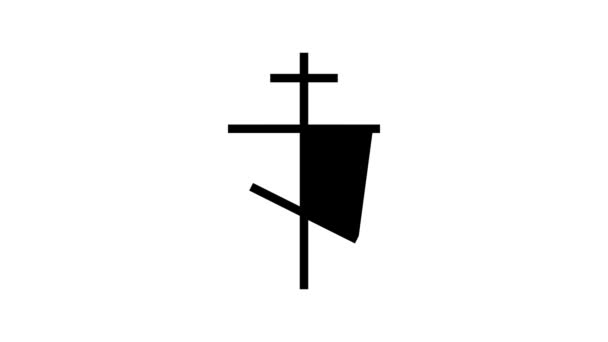 Crucifixion christianité glyphe icône animation — Video