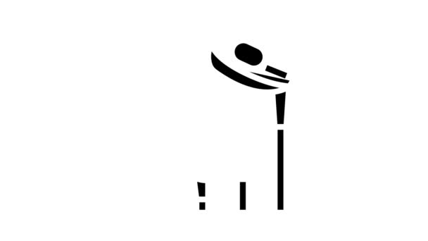 Golfclubs glyph pictogram animatie — Stockvideo