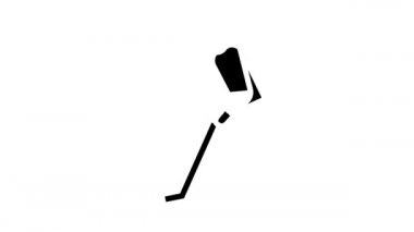 Golf oyuncusu oyun oynuyor ve top glyph simgesine vuruyor