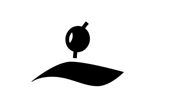 Mütze Tennisspieler Glyphen-Ikone Animation — Stockvideo