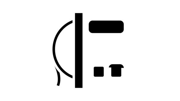 Strings tennis glyph pictogram animatie — Stockvideo
