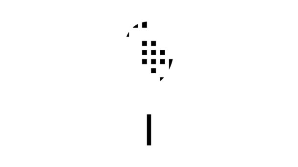 Racchetta tennis glyph icona animazione — Video Stock