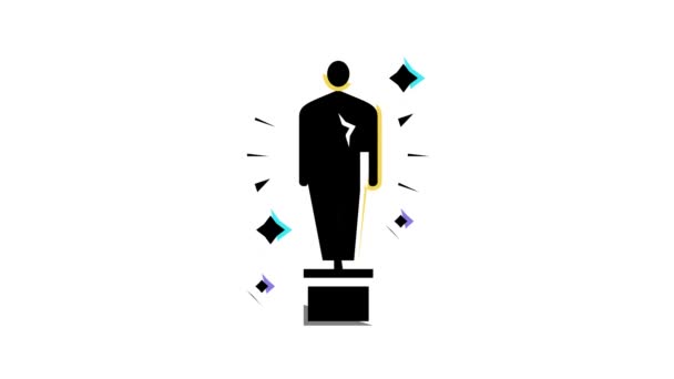 Oscar award kleur pictogram animatie — Stockvideo