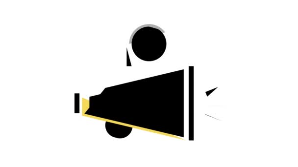 Megaphone director tool color icon animation — Stock Video