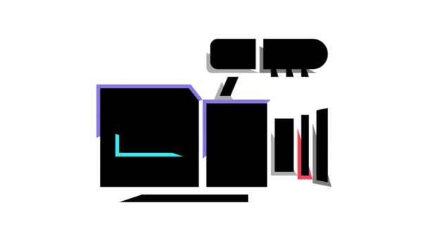Video camera color icon animation — Stock Video