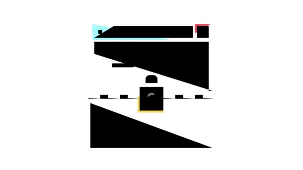Hangslot beveiligingstechnologie tool kleur pictogram animatie — Stockvideo