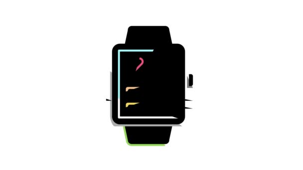 Pulsera de fitness electrónica gadget color icono de animación — Vídeo de stock