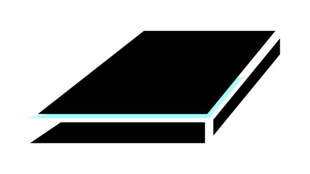 Barra plana perfil de metal cor ícone animação — Vídeo de Stock
