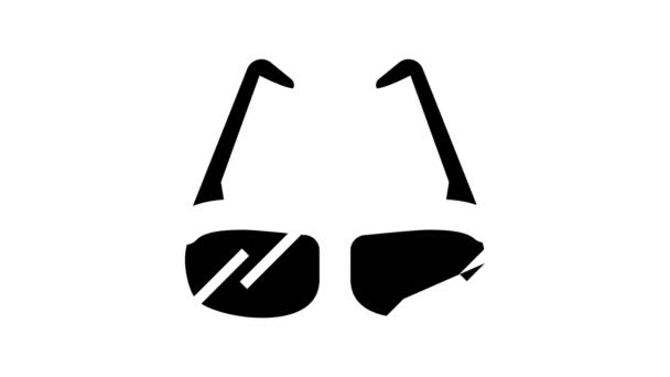 3d óculos de linha ícone animação — Vídeo de Stock