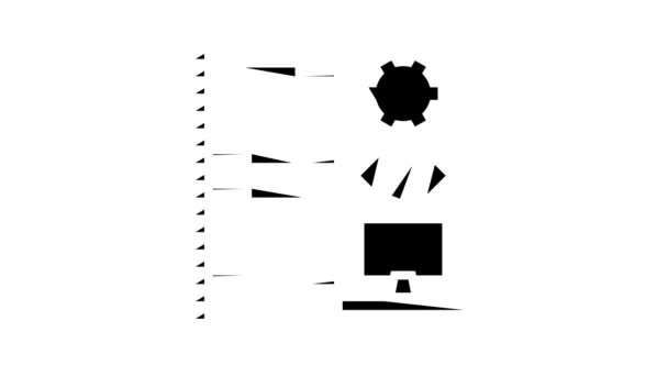 Software developing line icon animation — Stock Video