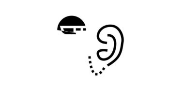 Kulak ameliyatı çizgi simgesi canlandırması
