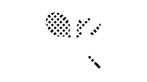 Badminton sport game line icon animation — Stock Video