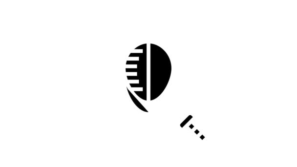Fencing sport line icon animation — Stock Video